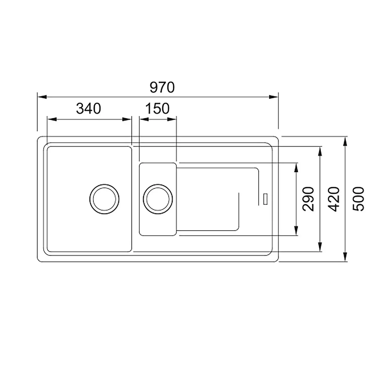 Franke Titan 1.5 Bowl Composite Sink Urban Grey 4 Franke Titan 1.5 Bowl Composite Sink Urban Grey - Image 2
