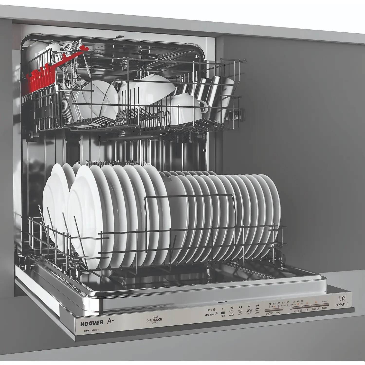 Hoover H-DISH 300 HDI1LO38SA Fully Integrated Standard Dishwasher - Silver Control Panel With Fixed Door Fixing Kit 9 Hoover H-DISH 300 HDI1LO38SA Fully Integrated Standard Dishwasher - Silver Control Panel With Fixed Door Fixing Kit - Image 7