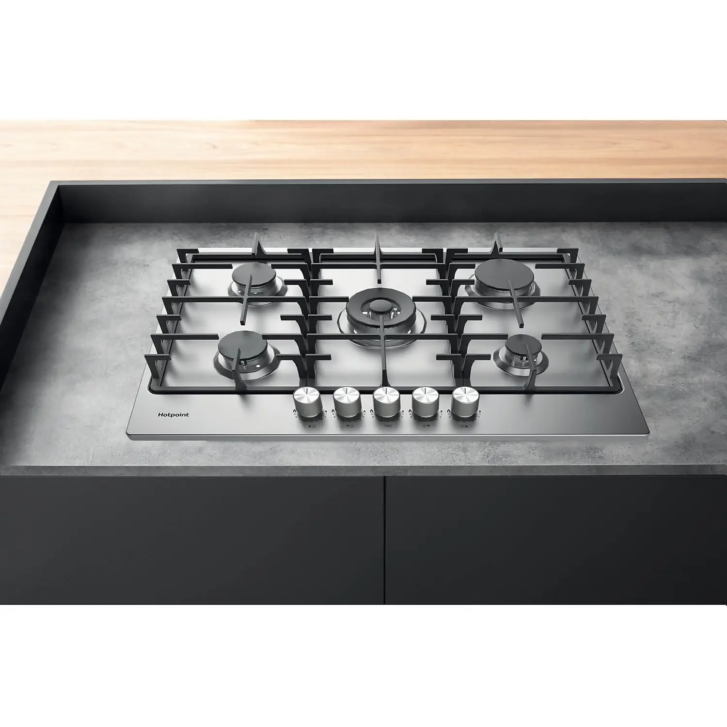 Hotpoint PPH75GDFIXUK 75cm Gas Hob - Silver 4 Hotpoint PPH75GDFIXUK 75cm Gas Hob - Silver - Image 2