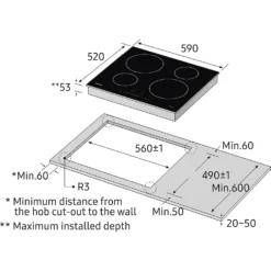Samsung NZ64H37070K 59cm Induction Hob - Black 15 Samsung NZ64H37070K 59cm Induction Hob - Black -Carron phoenix Sales 14200055 1335011750408221