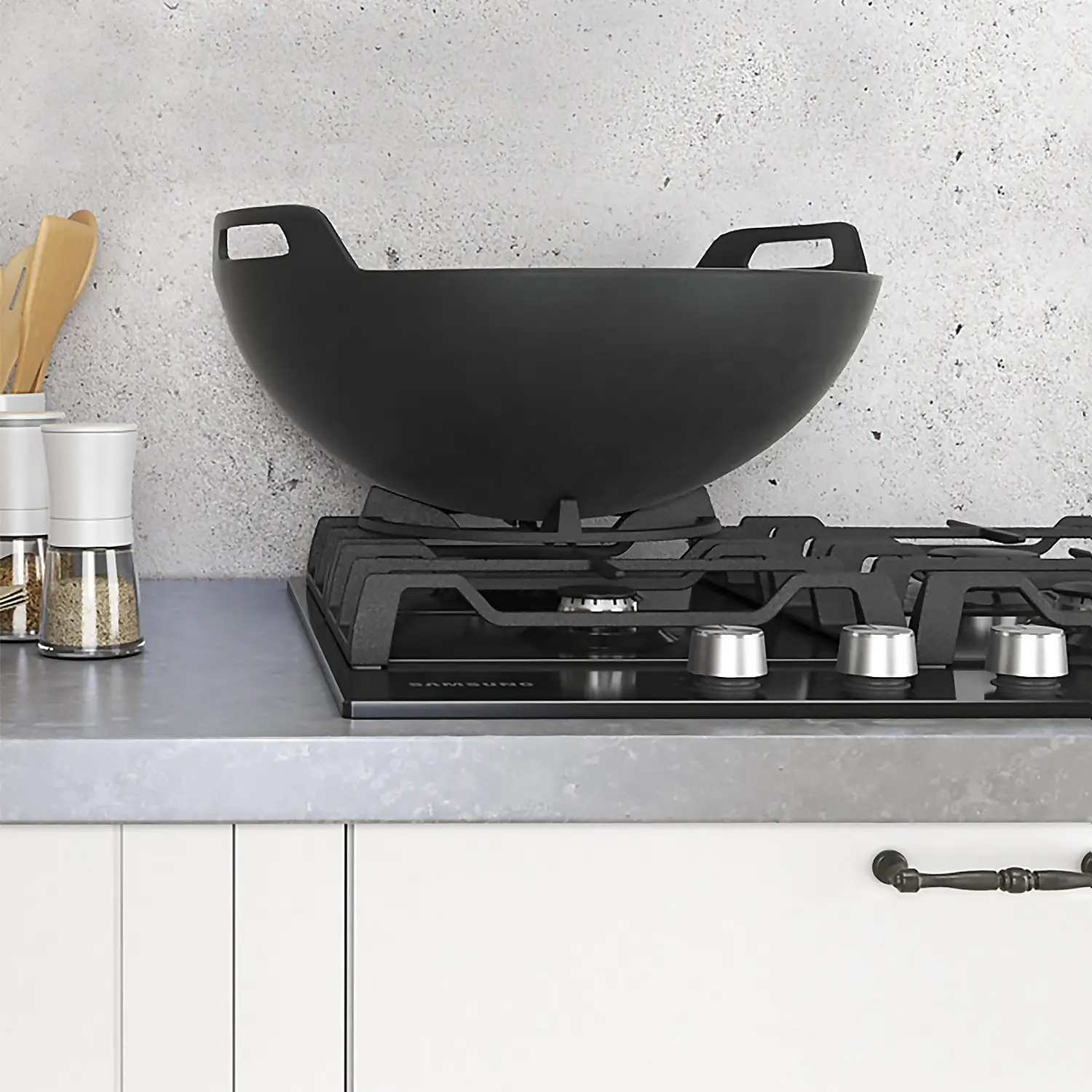 Samsung Prezio NA64H3000AK 60cm Gas Hob - Black / Glass 4 Samsung Prezio NA64H3000AK 60cm Gas Hob - Black / Glass - Image 2