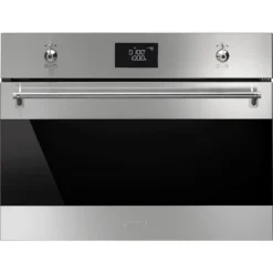 Smeg Classic SF4390MCX Built In Compact Electric Single Oven With Microwave Function - Stainless Steel
