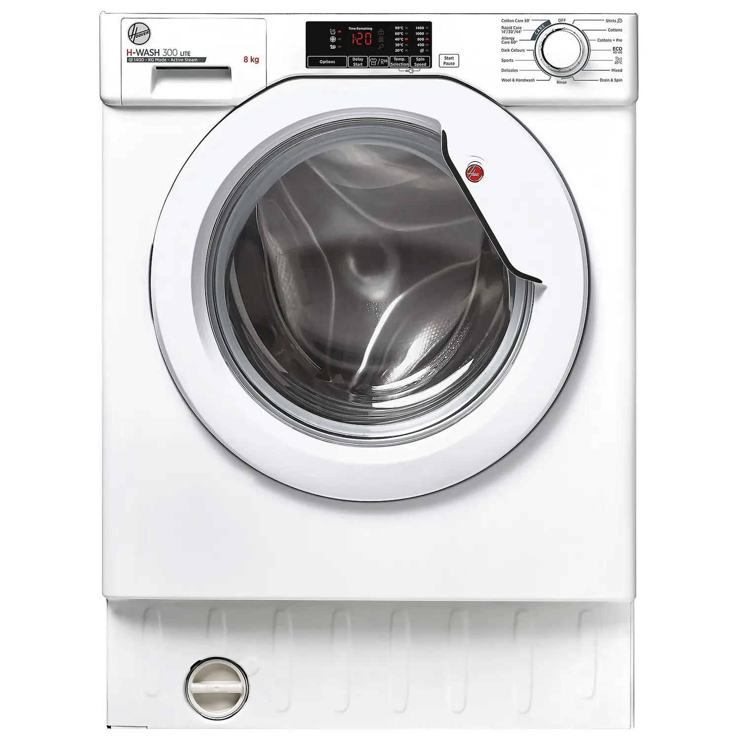 Hoover H-WASH 300 HBWS48D1W4 Integrated 8Kg Washing Machine With 1400 Rpm - White 3 Hoover H-WASH 300 HBWS48D1W4 Integrated 8Kg Washing Machine With 1400 Rpm - White