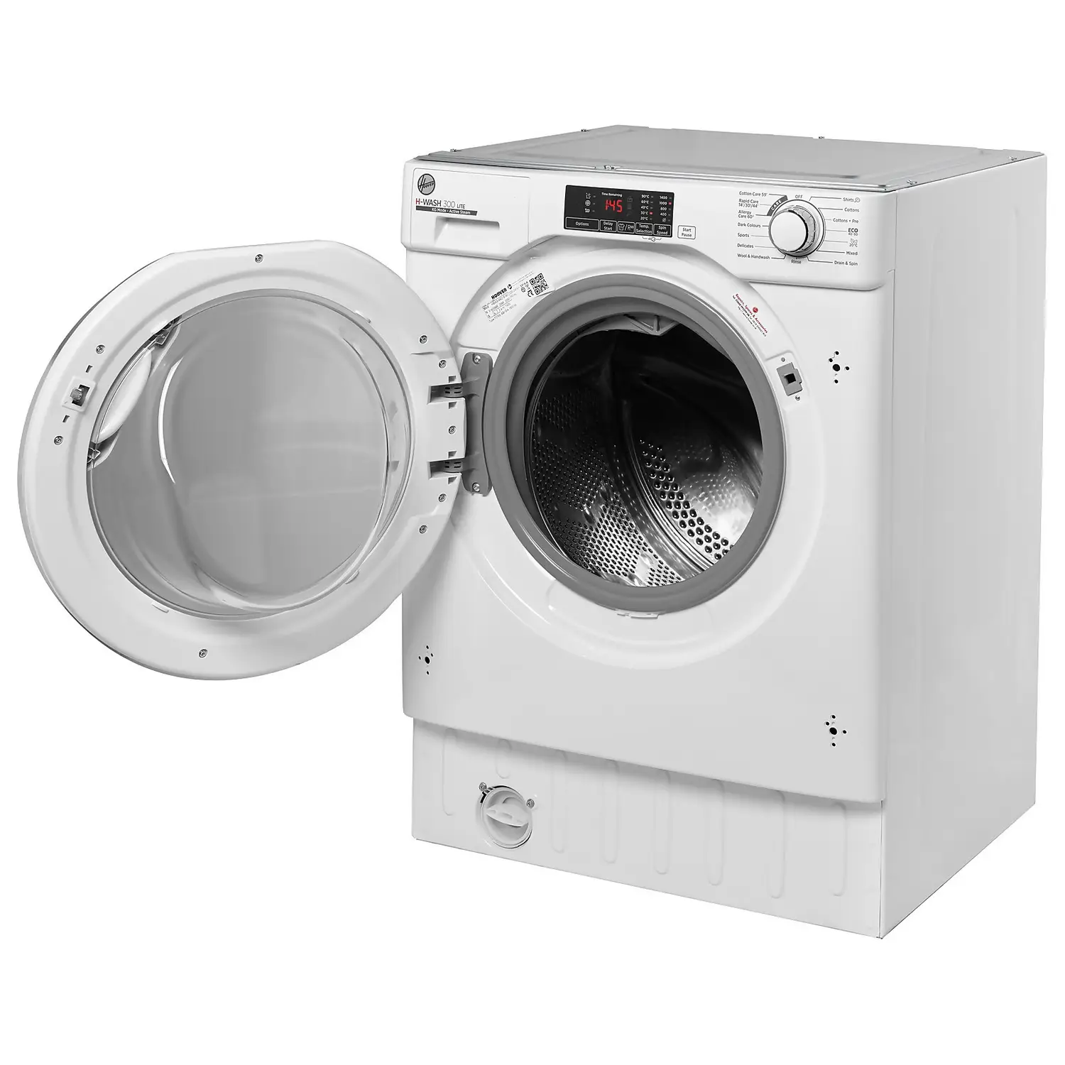 Hoover H-WASH 300 HBWS48D1W4 Integrated 8Kg Washing Machine With 1400 Rpm - White 6 Hoover H-WASH 300 HBWS48D1W4 Integrated 8Kg Washing Machine With 1400 Rpm - White - Image 4