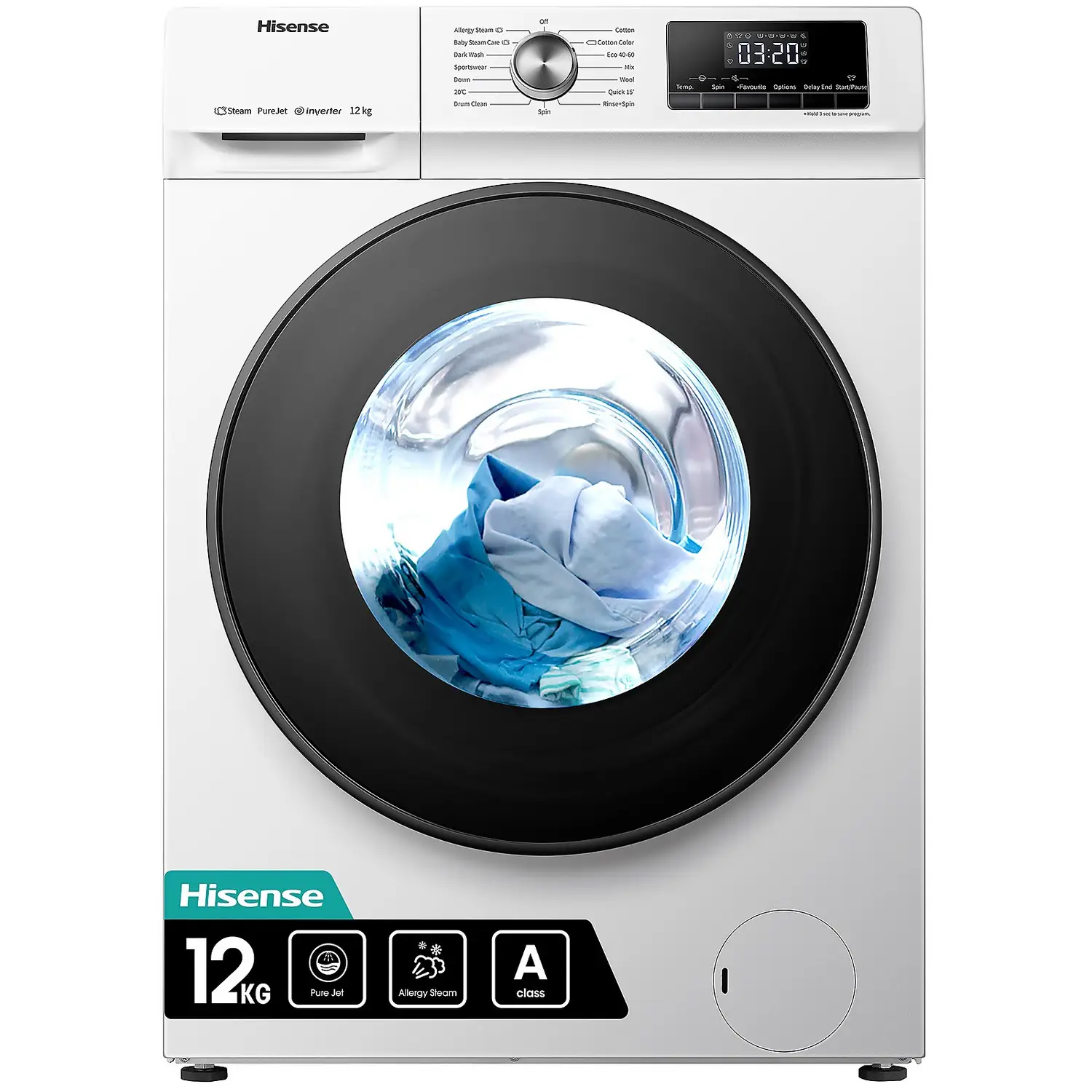 Hisense WFQA1214EVJM 12Kg Washing Machine With 1400rpm - White 3 Hisense WFQA1214EVJM 12Kg Washing Machine With 1400rpm - White
